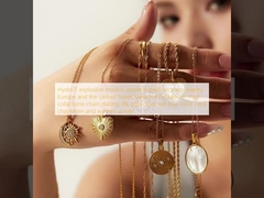  HydroTi explosion models stainless steel necklace jewelry Europe and the United States fashion INS titanium steel collarbone chain plating 18k gold does not lose color neck chain men and women univer