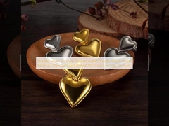  Double Heart Earrings Spliced ​​metal Double Peach Heart Earrings Titanium Steel Plated 14K Gold Earrings For Girls